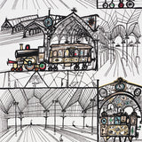 Schumacher Trains Multi On White Wallpaper - Eade's Wallpaper