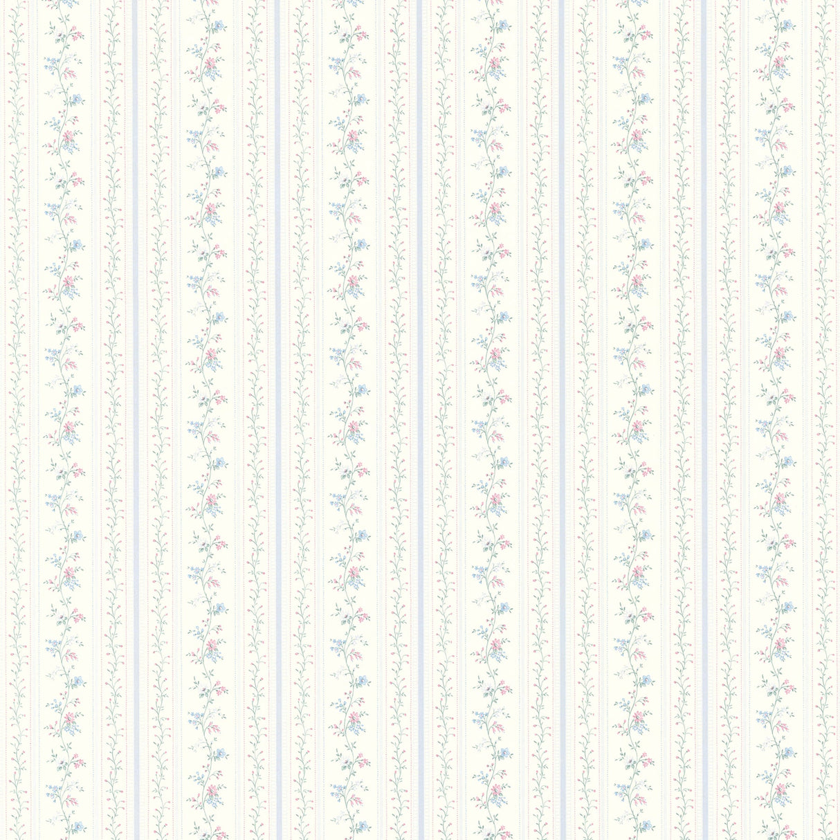 Brewster 2704-14465 Ermes Blue Delicate Floral Pinstripe Wallpaper