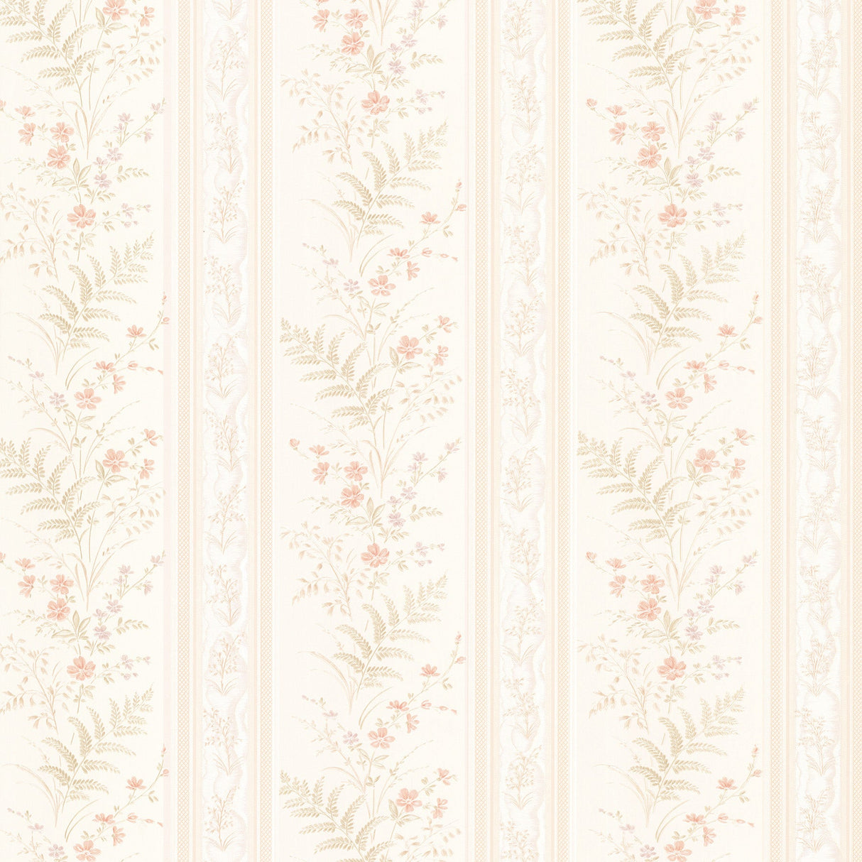 Brewster 2704-20144 Bell Peach Wildflower Stripe Wallpaper