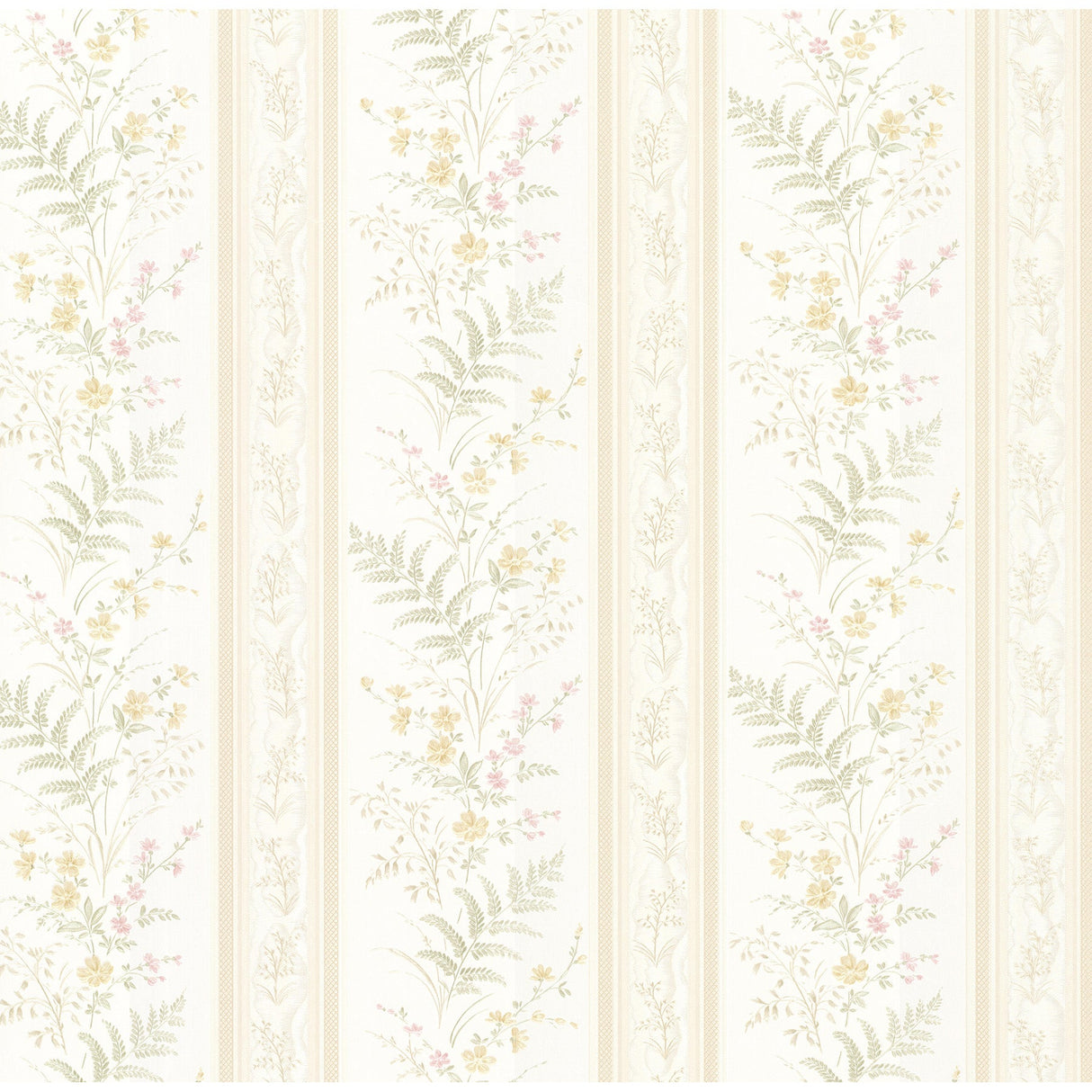 Brewster 2704-20145 Bell Beige Wildflower Stripe Wallpaper