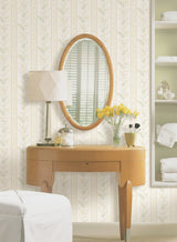 Brewster 2704-20145 Bell Beige Wildflower Stripe Wallpaper