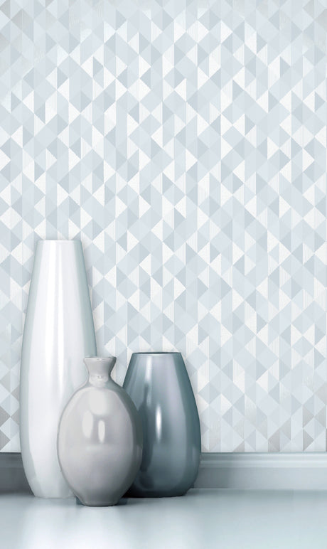 Brewster 2704-20933 Ethan Silver Triangle Wallpaper