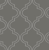 Brewster 2704-21801 Tetra Charcoal Quatrefoil Wallpaper