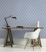 Brewster 2704-21828 Vertex Indigo Diamond Geometric Wallpaper