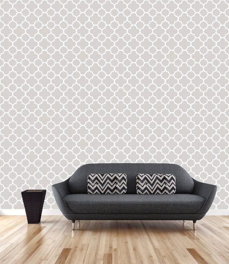 Brewster 2704-21856 Origin Grey Quatrefoil Wallpaper