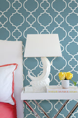 Brewster 2704-22257 Desiree Blueberry Quatrefoil Wallpaper