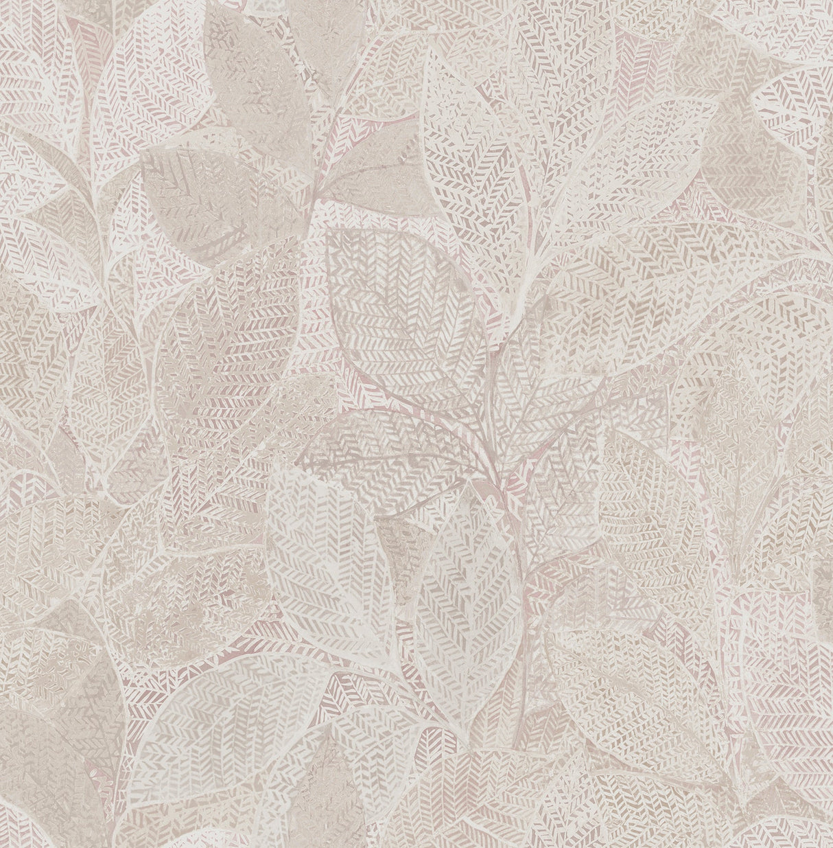 Brewster 2704-22670 Niabi Pink Leaves Wallpaper