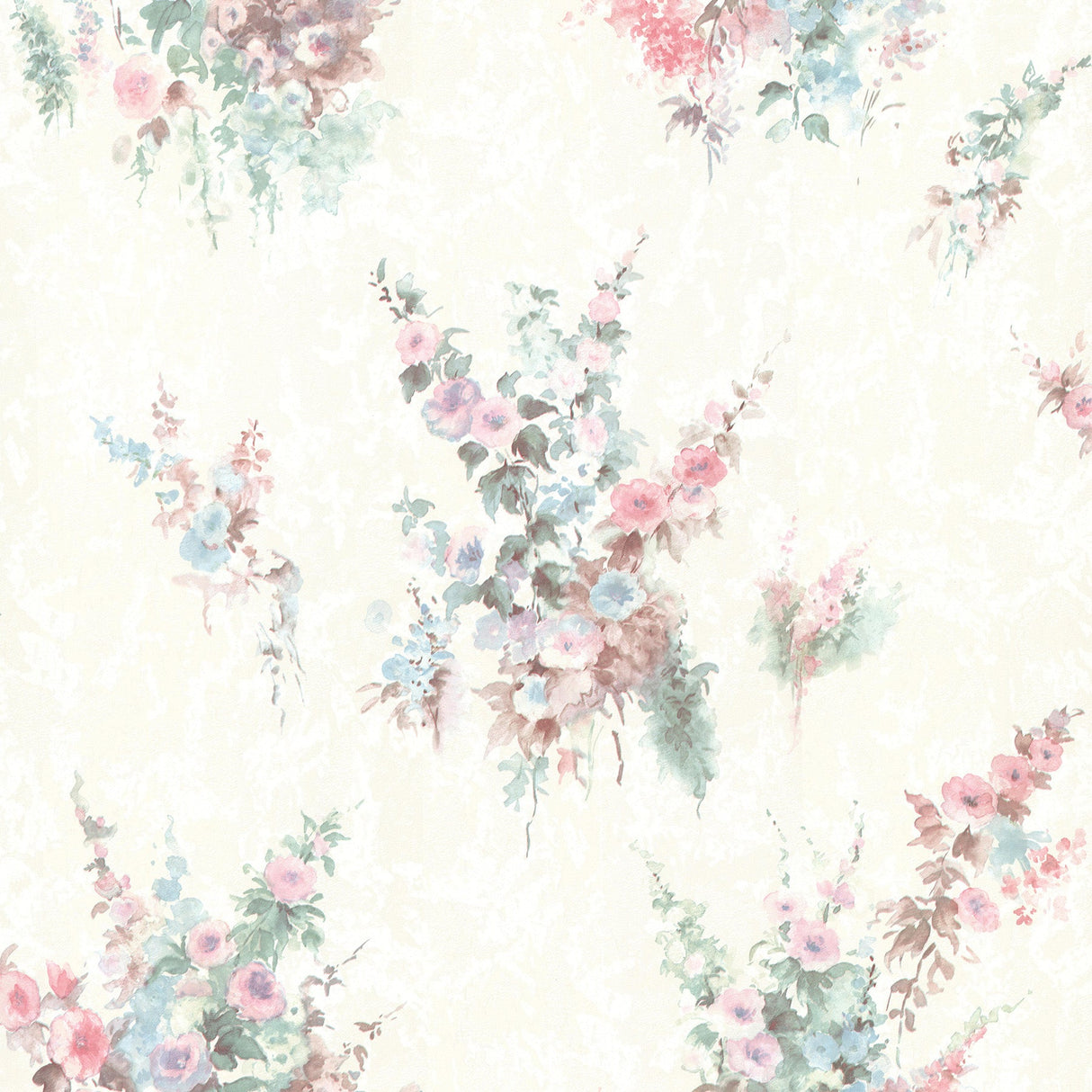 Brewster 2704-22674 Quinn Pink Bouquet Floral Wallpaper