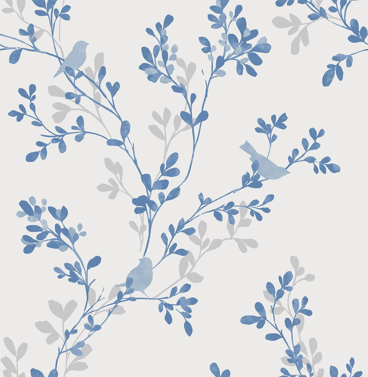 Brewster 2704-22679 Chirp Blue Birds & Trees Wallpaper