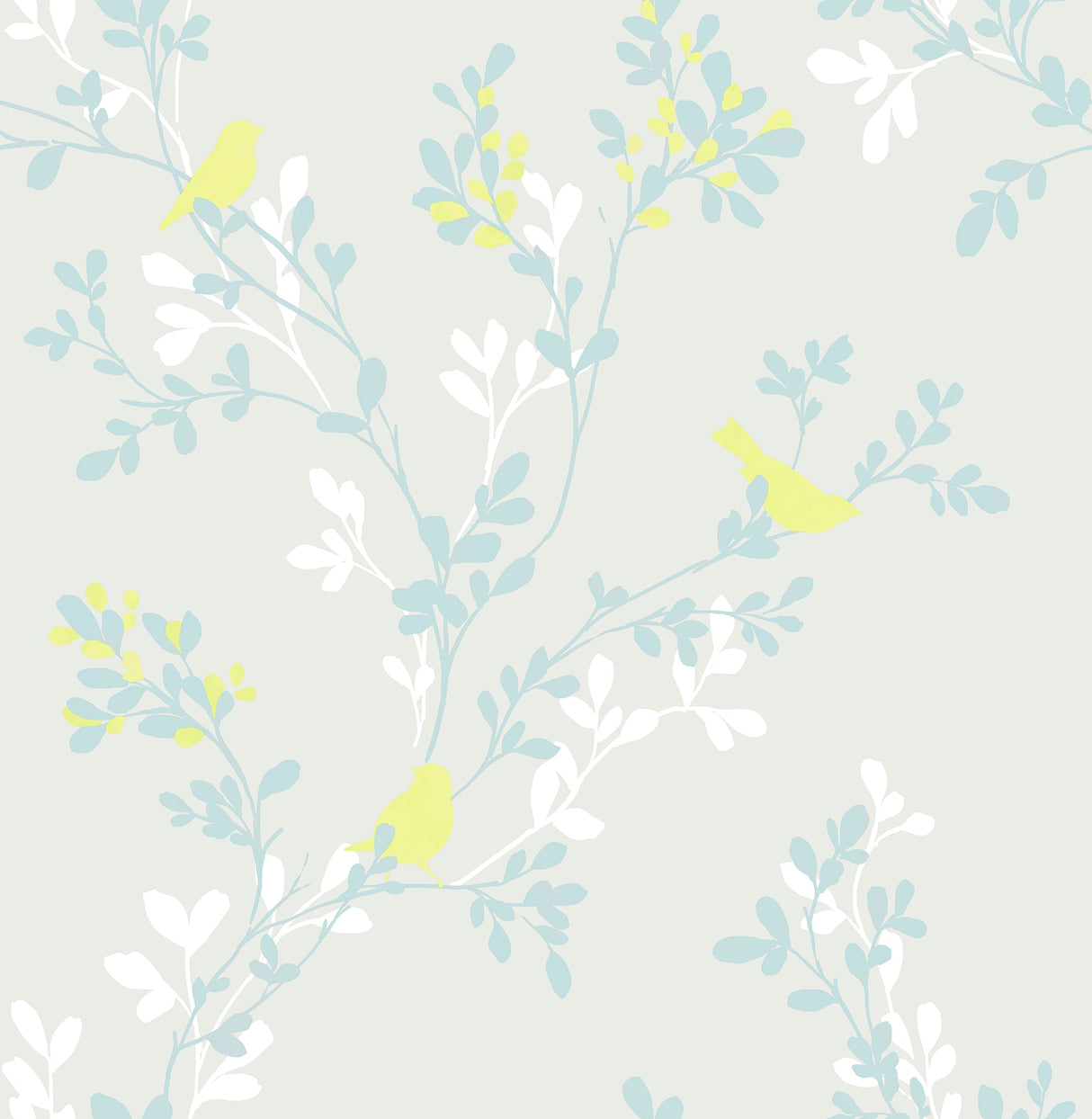 Brewster 2704-22680 Chirp Grey Birds & Trees Wallpaper