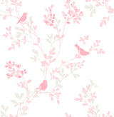 Brewster 2704-22681 Chirp Pink Birds & Trees Wallpaper