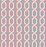 Brewster 2704-22688 Twist Pink Geometric Wallpaper