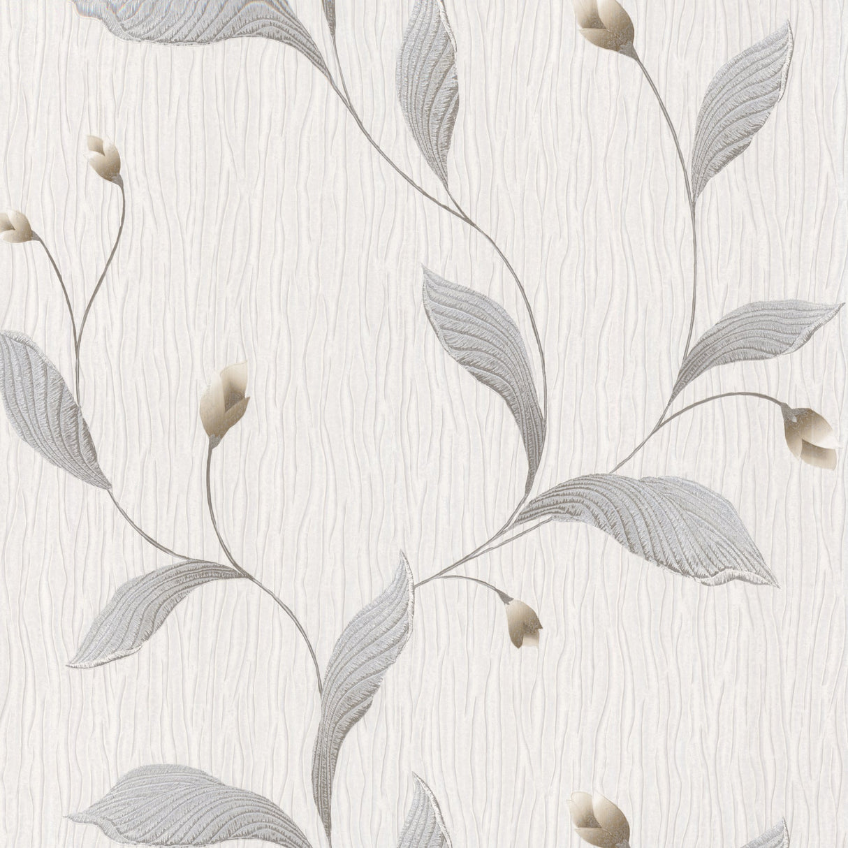 Brewster 2704-5680 Nephi Silver Leaf Texture Wallpaper