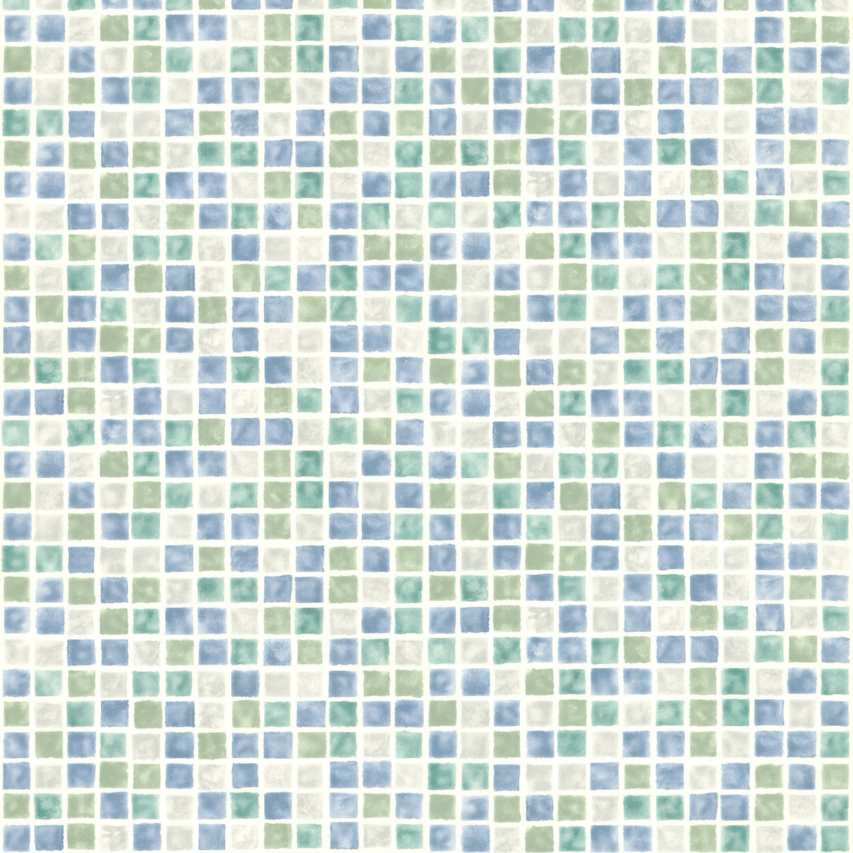 Brewster 2704-58753 Harbor Blue Sea Glass Tiles Wallpaper