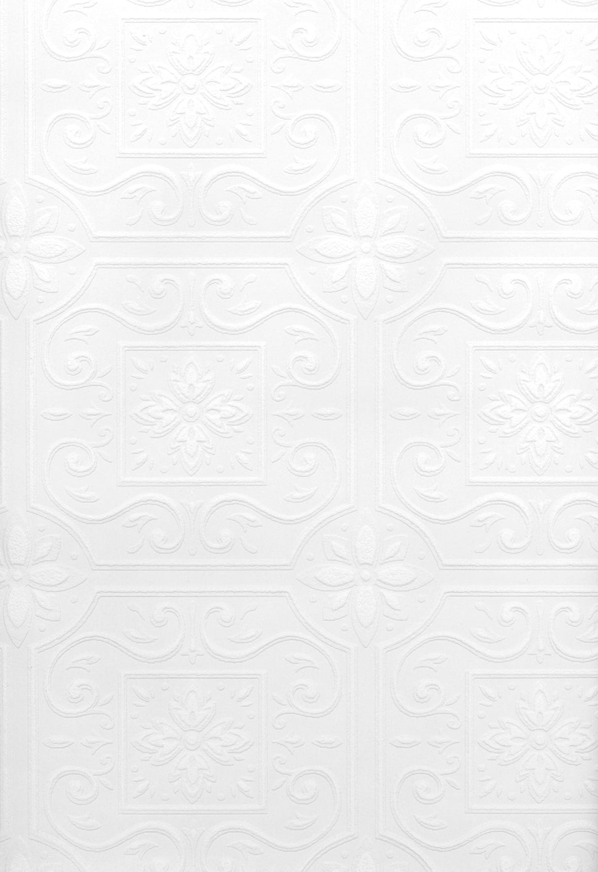 Brewster 2704-59001 Talavera White Flower Tile Paintable Wallpaper