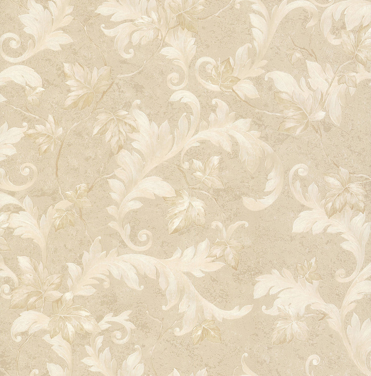 Brewster 2704-63702 Dimitri Beige Scroll Wallpaper