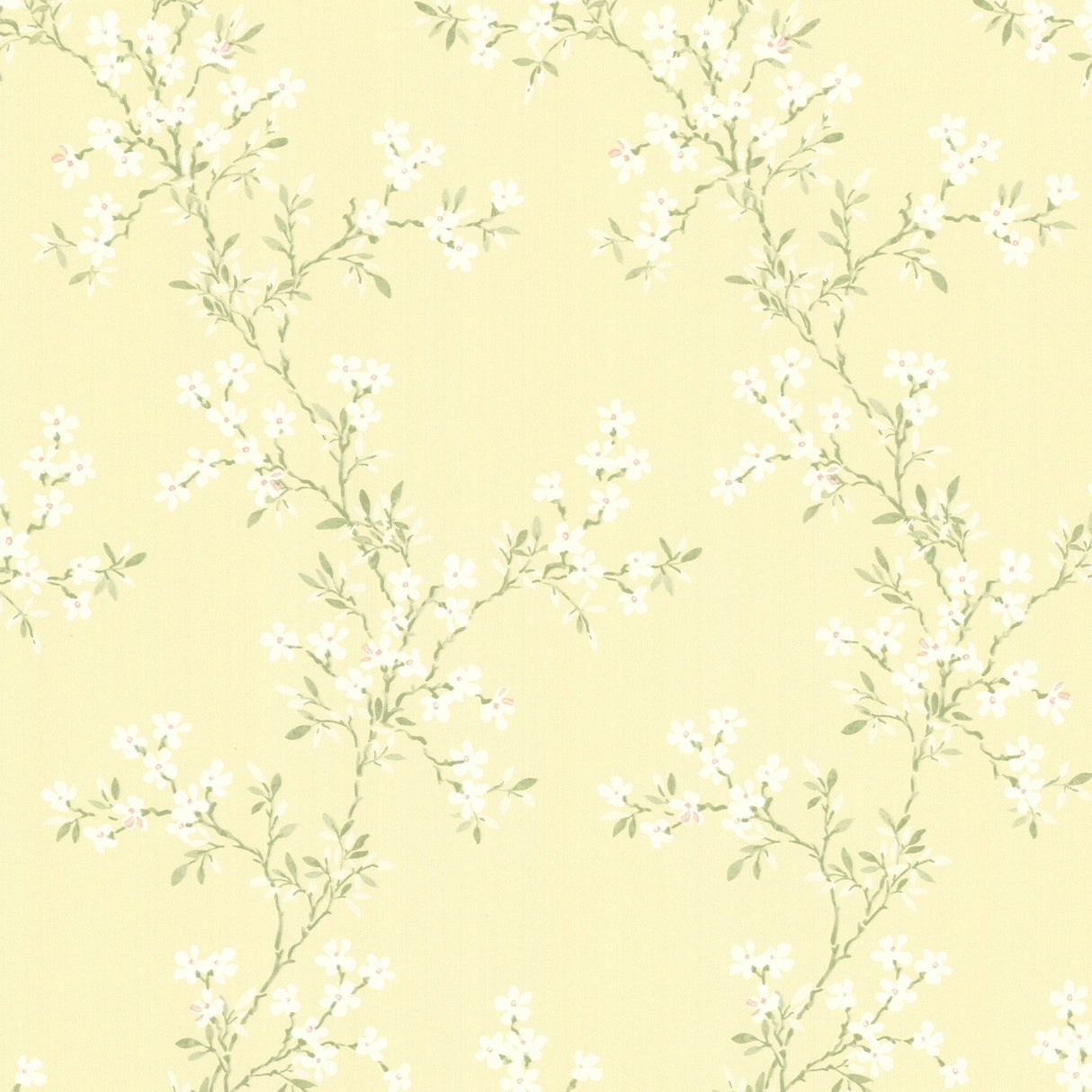 Brewster 2704-68762 Claire Yellow Floral Trail Wallpaper