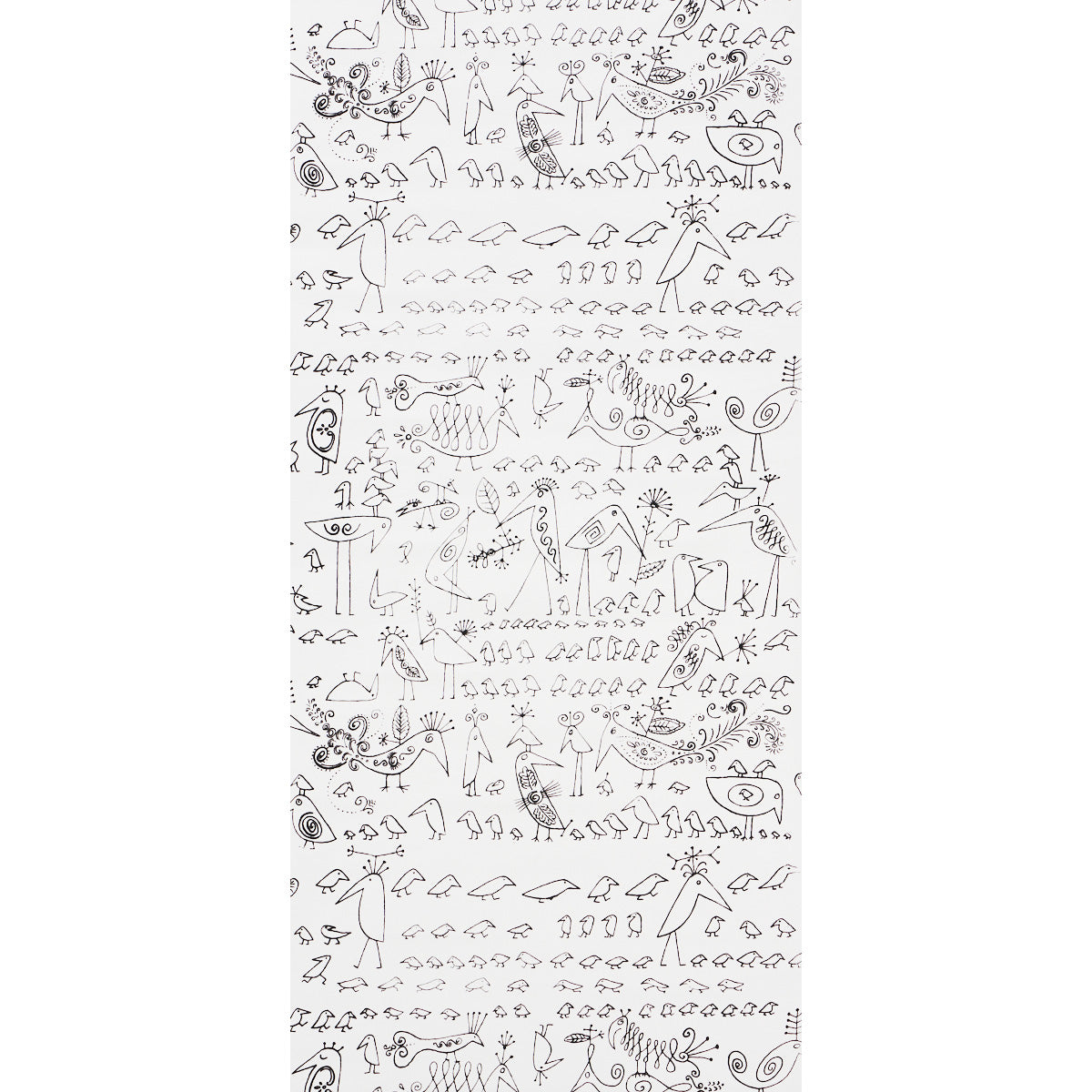Schumacher Aviary Black On White Wallpaper