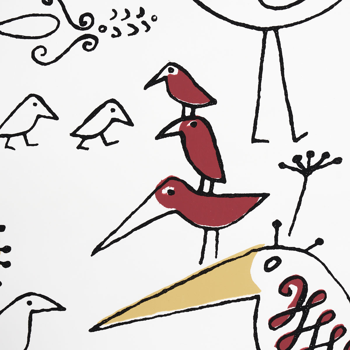 Schumacher Aviary Multi On White Wallpaper