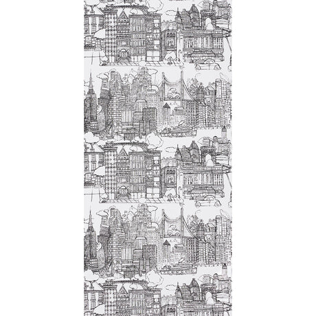 Schumacher New York  New York Black On White Wallpaper - Eade's Wallpaper