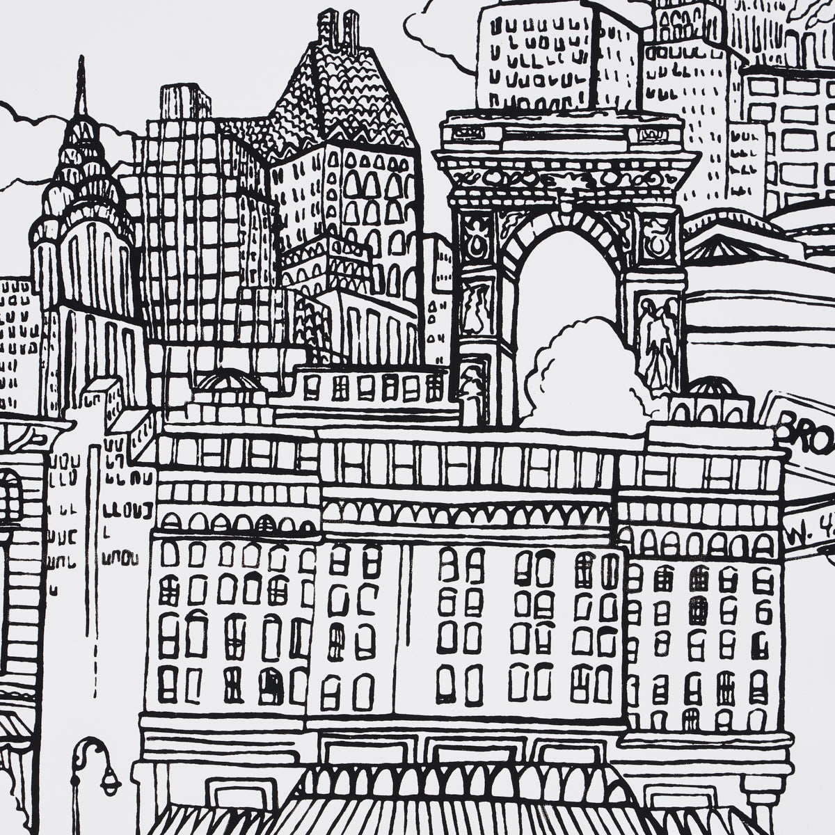 Schumacher New York  New York Black On White Wallpaper - Eade's Wallpaper