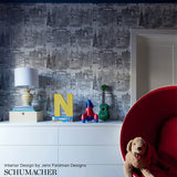 Schumacher New York  New York Black On White Wallpaper - Eade's Wallpaper