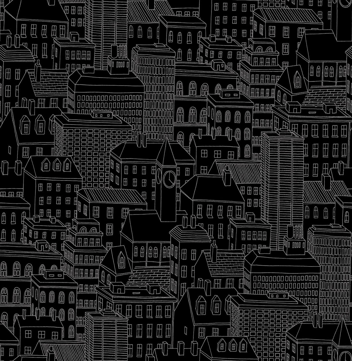 A-Street Prints 2716-23808 Limelight Black City Wallpaper