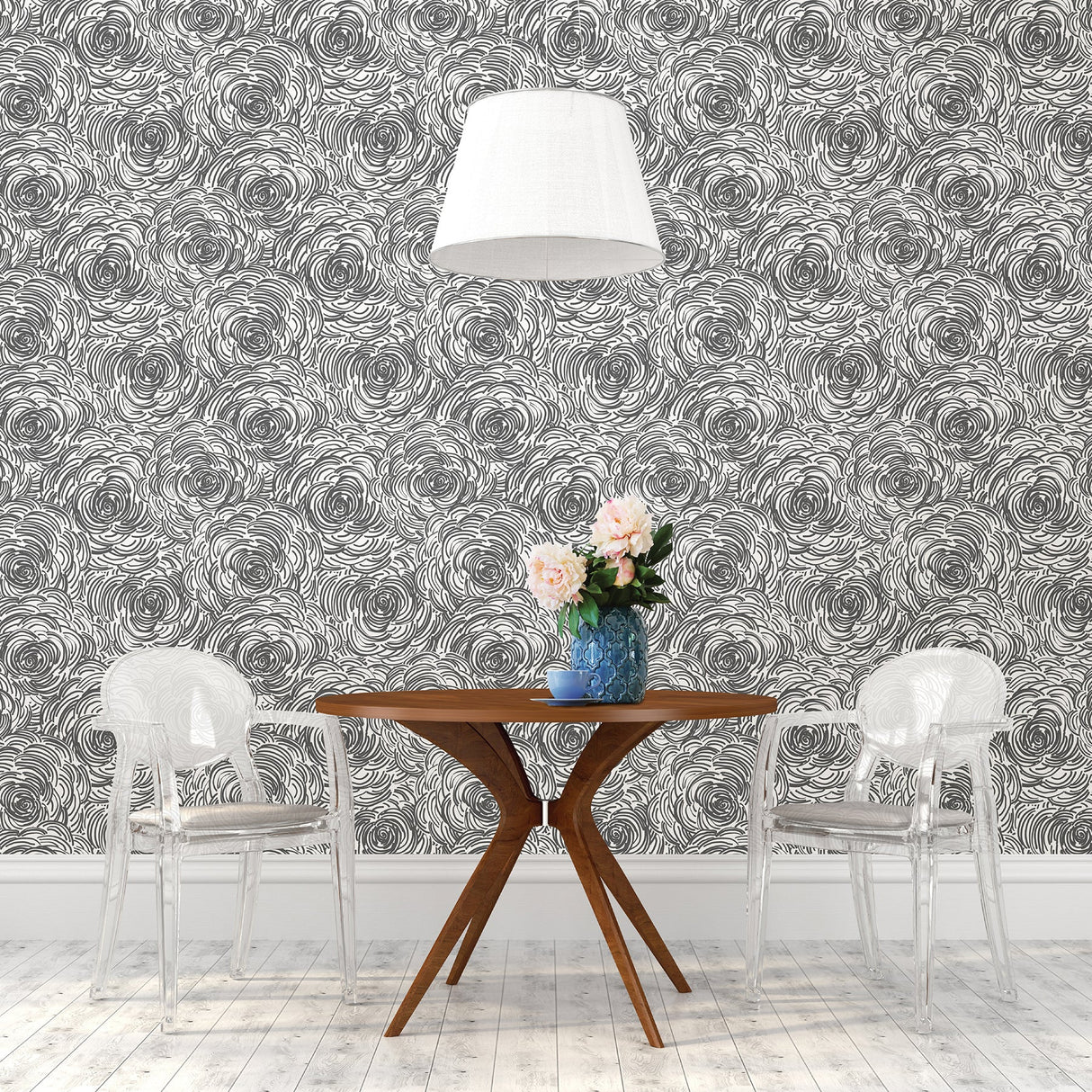 A-Street Prints 2716-23833 Celestial Black Floral Wallpaper