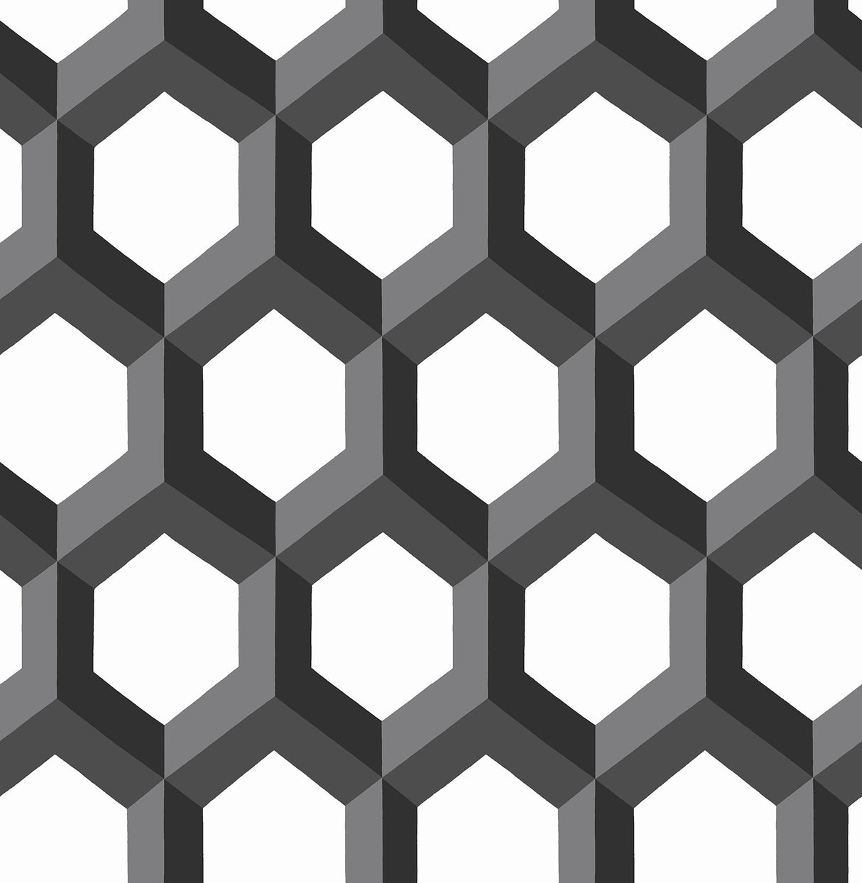 A-Street Prints 2716-23841 Hex Black Geometric Wallpaper