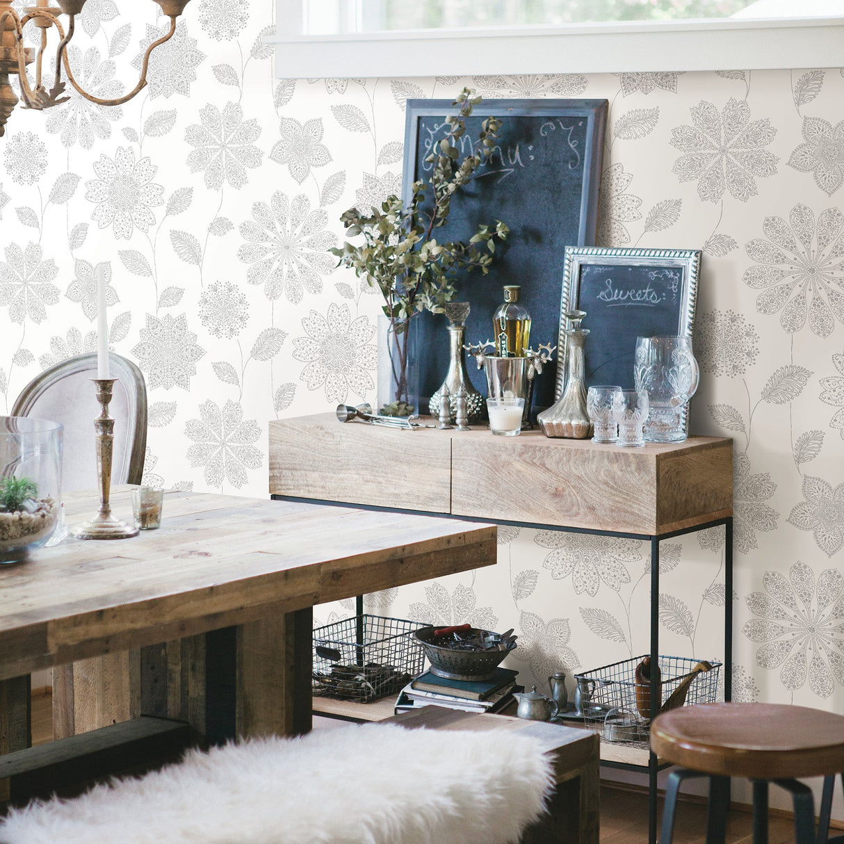 A-Street Prints 2716-23850 Panache Grey Floral Wallpaper