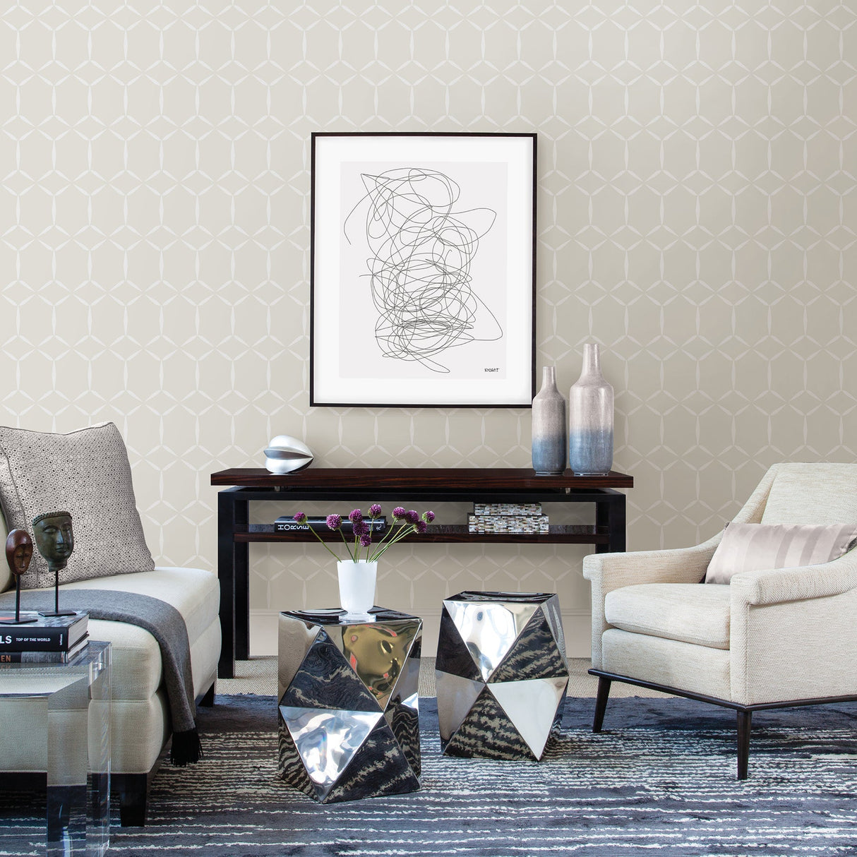 A-Street Prints 2716-23852 Fusion Neutral Geometric Wallpaper