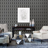 A-Street Prints 2716-23855 Fusion Black Geometric Wallpaper