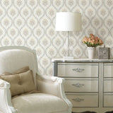 Brewster 2734-003228 Heyer Ivory Ogee Wallpaper