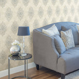 Brewster 2734-003230 Garwood Cream Damask Wallpaper