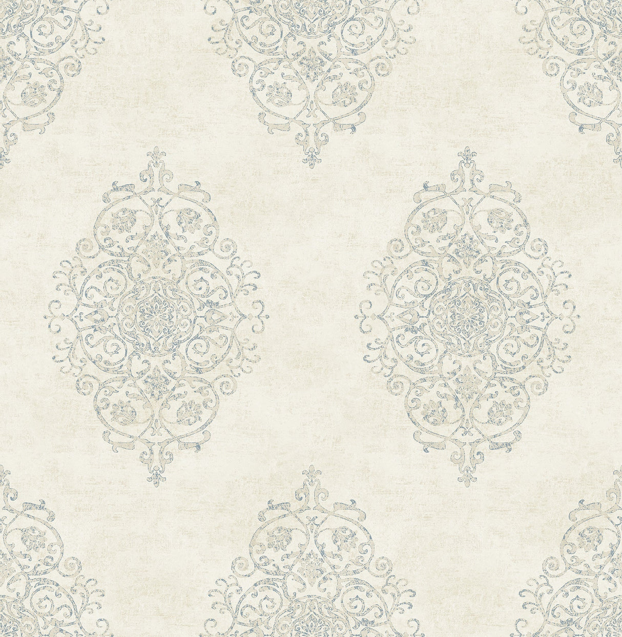 Brewster 2734-003230 Garwood Cream Damask Wallpaper