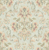 Brewster 2734-003252 Mysore Light Green Damask Wallpaper