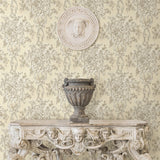 Brewster 2734-003267 Potala Cream Fleur de Lis Ogee Wallpaper