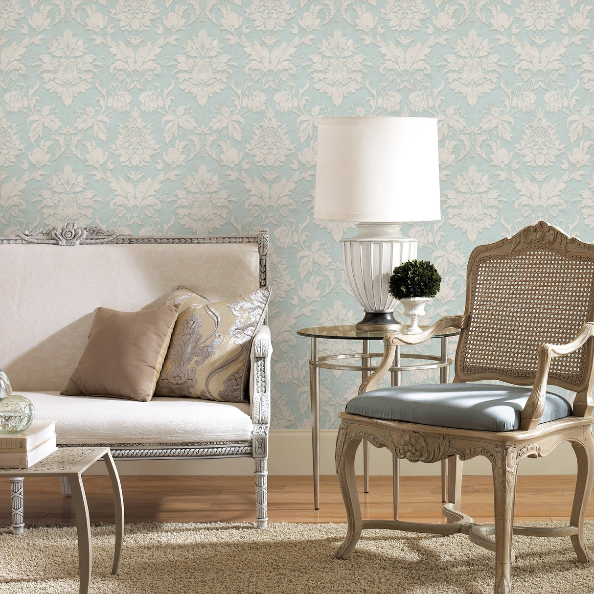 Brewster 2734-003402 Amer Sage Damask Wallpaper