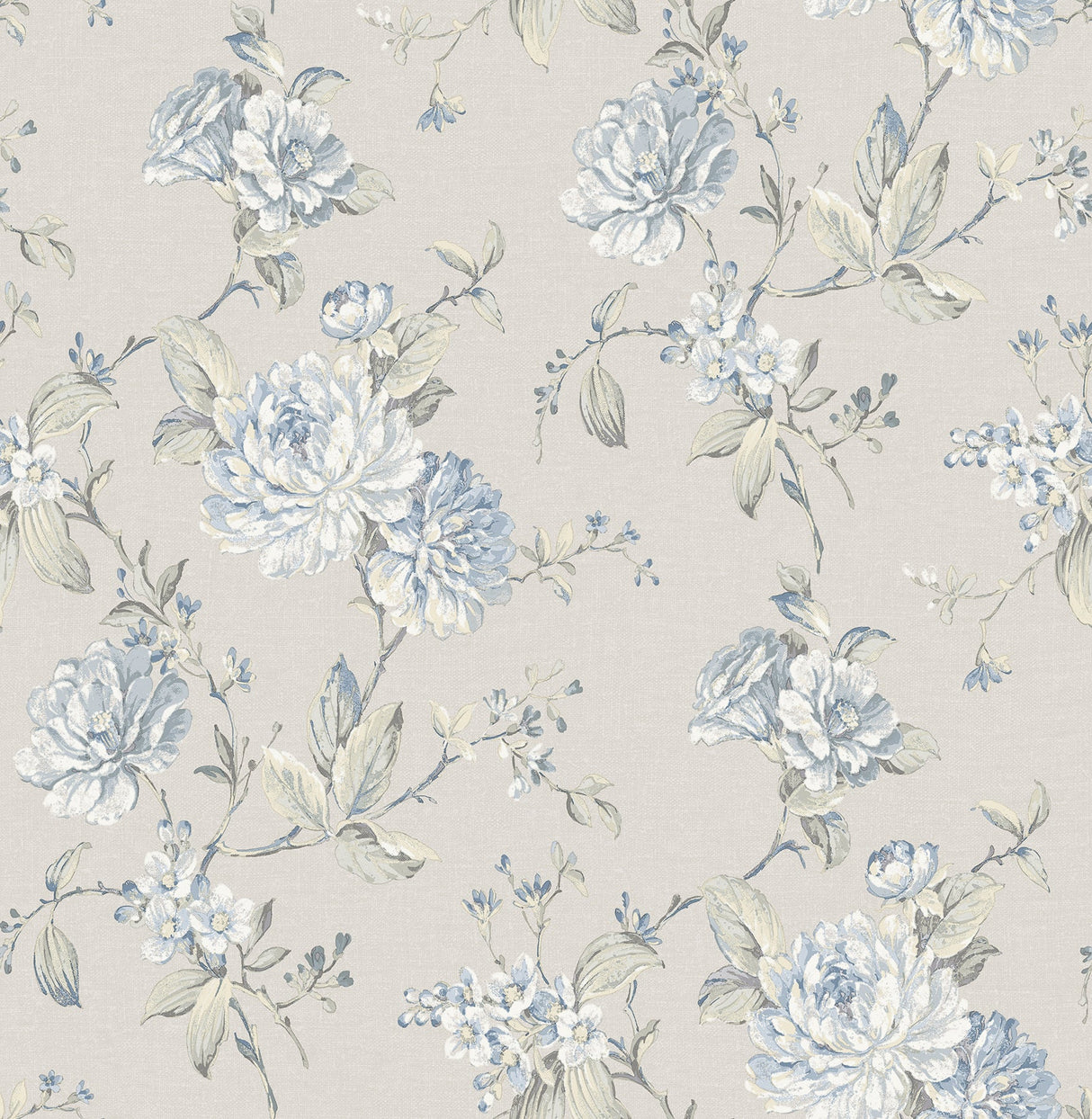 Brewster 2734-003417 Mandir Grey Floral Trails Wallpaper