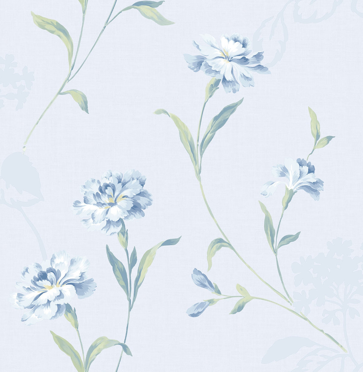 Brewster 2734-003434 Caserta Blue Floral Wallpaper