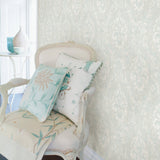 Brewster 2734-003452 Hofburg Sage Damask Wallpaper