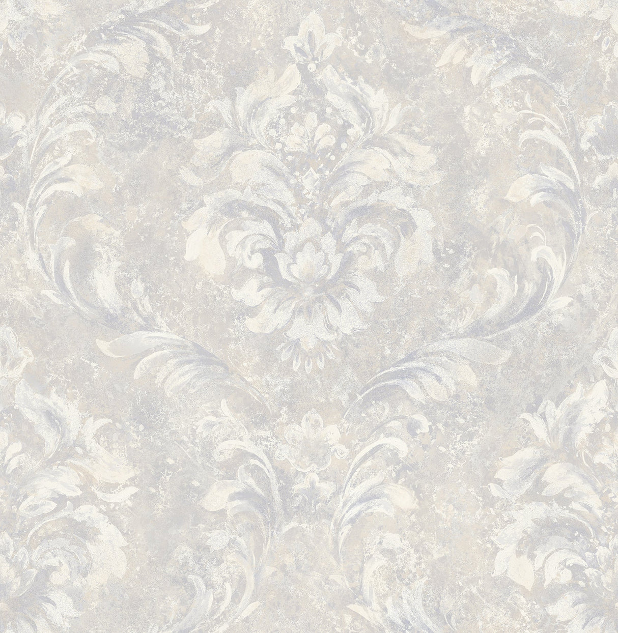 Brewster 2734-003455 Hofburg Light Grey Damask Wallpaper