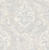 Brewster 2734-003455 Hofburg Light Grey Damask Wallpaper