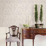 Brewster 2734-003455 Hofburg Light Grey Damask Wallpaper