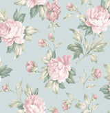 Brewster 2734-003503 Catherine Light Blue Floral Wallpaper