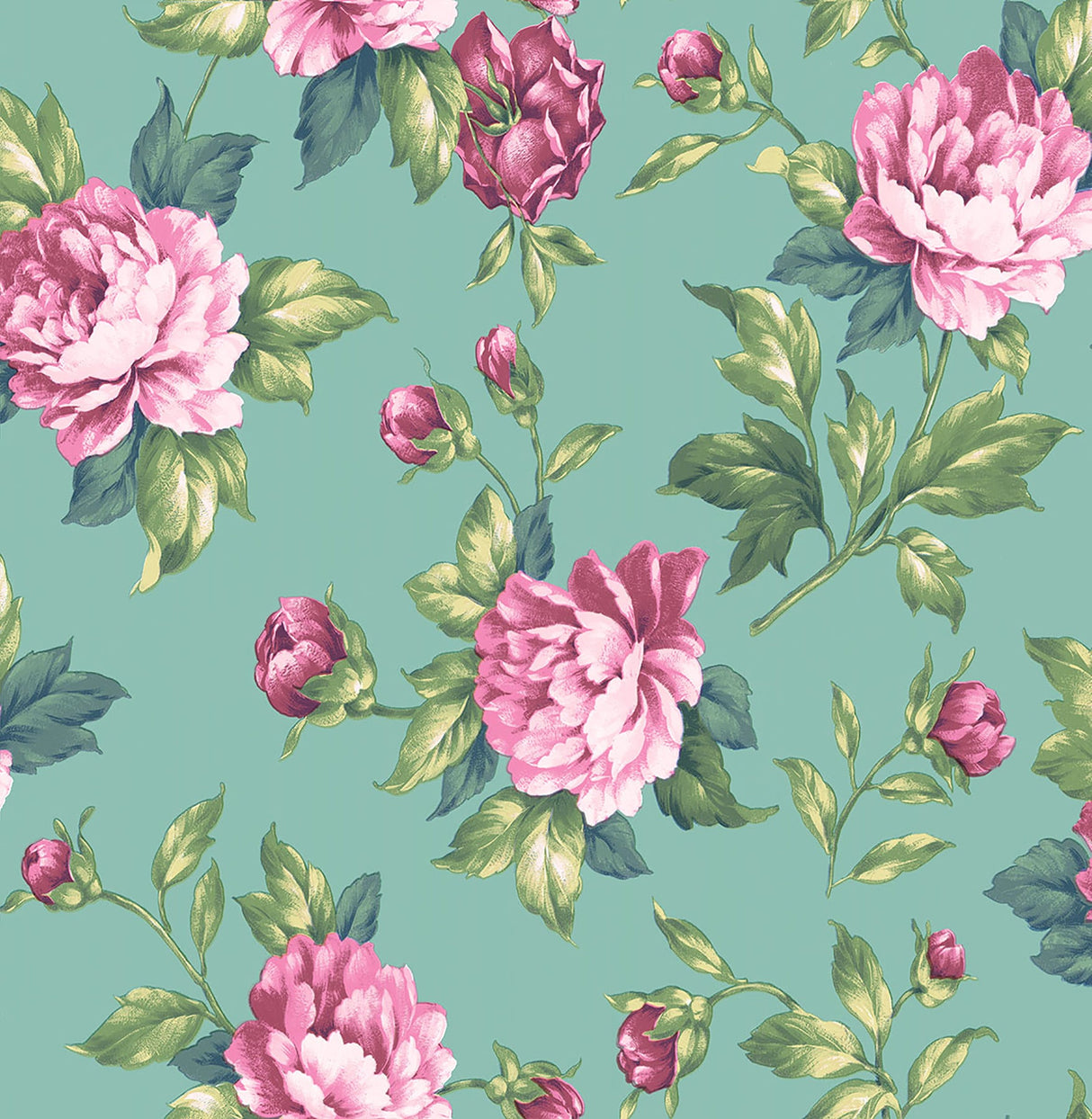 Brewster 2734-003505 Catherine Green Floral Wallpaper