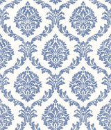 Brewster 2734-003507 Saint Malo Blue Damask Wallpaper