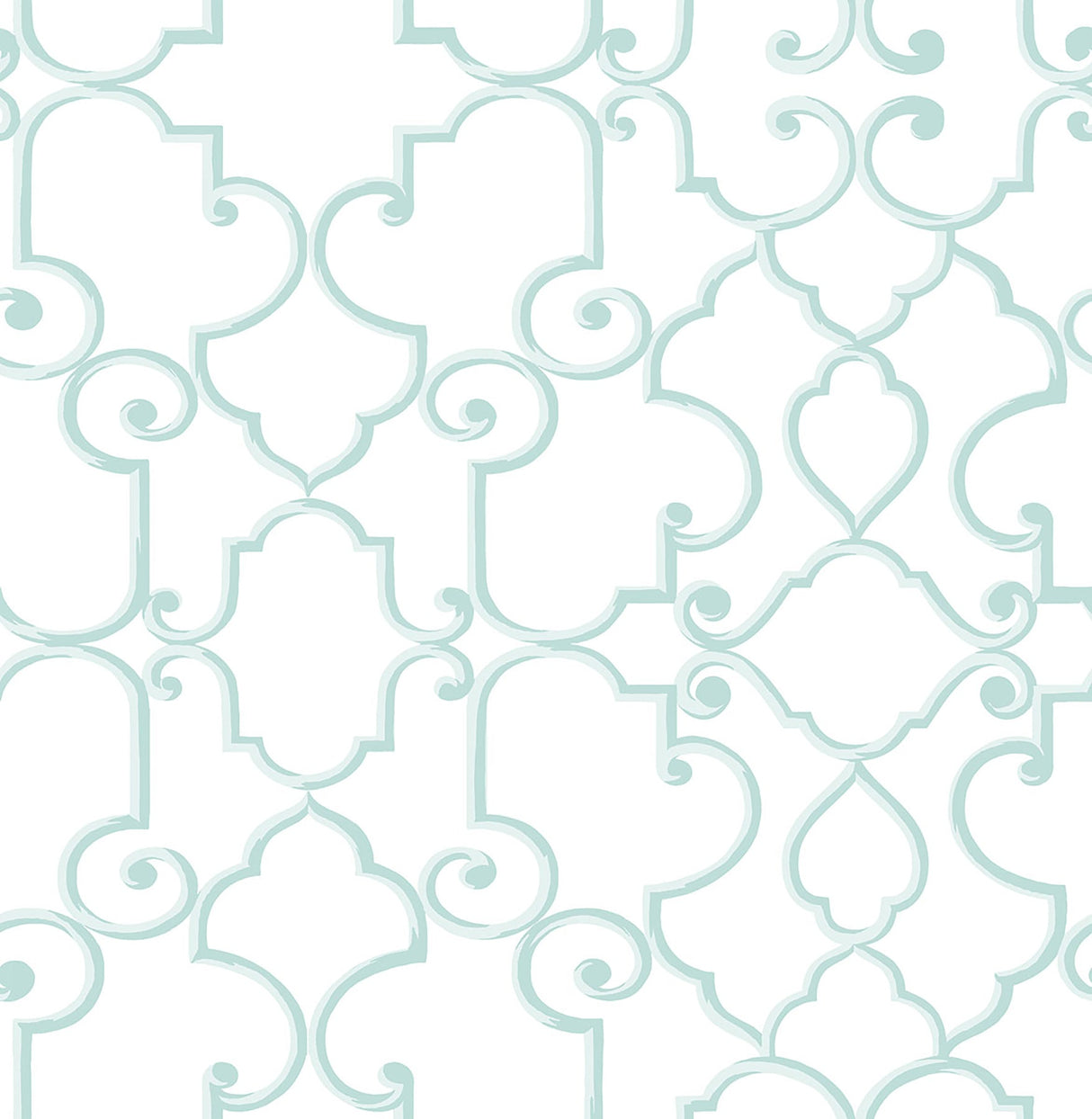 Brewster 2734-003528 Lilles Aqua Trellis Wallpaper