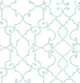 Brewster 2734-003528 Lilles Aqua Trellis Wallpaper