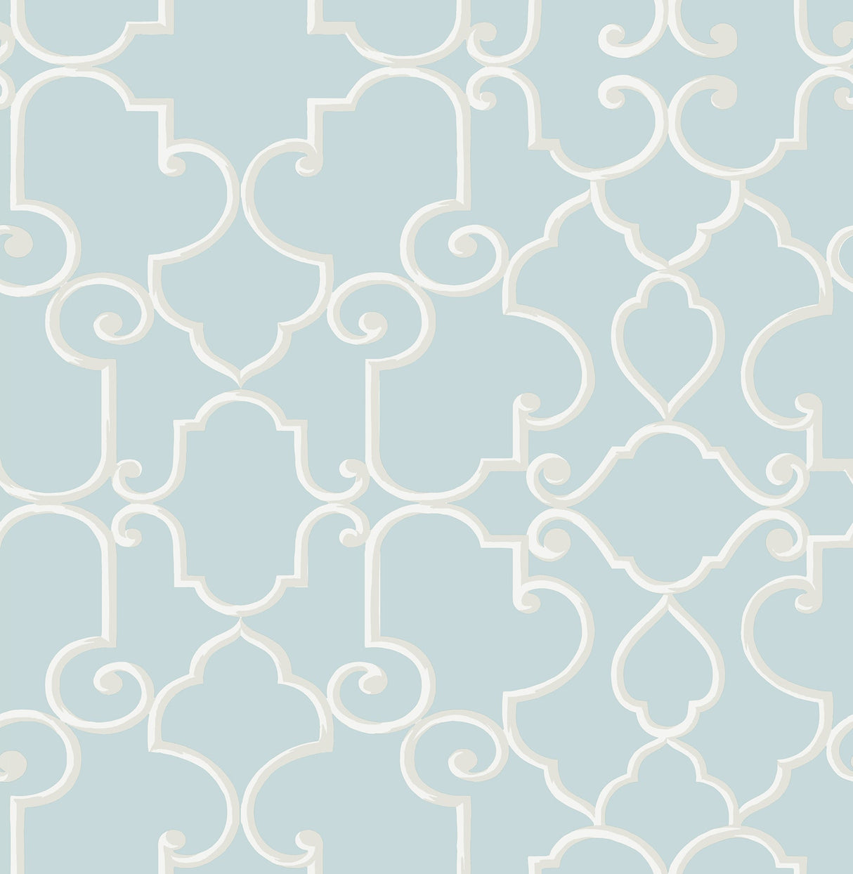 Brewster 2734-003529 Lilles Teal Trellis Wallpaper